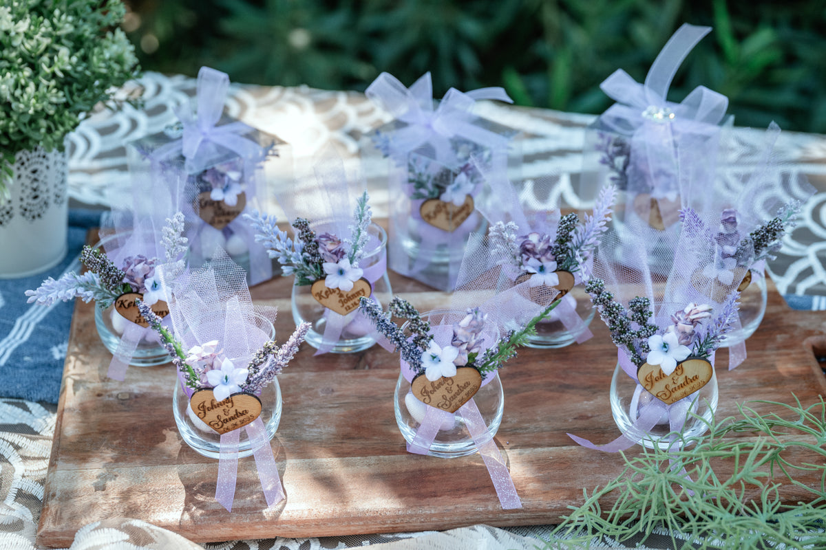 Personalized Lavender Wedding Favors — Set of 12