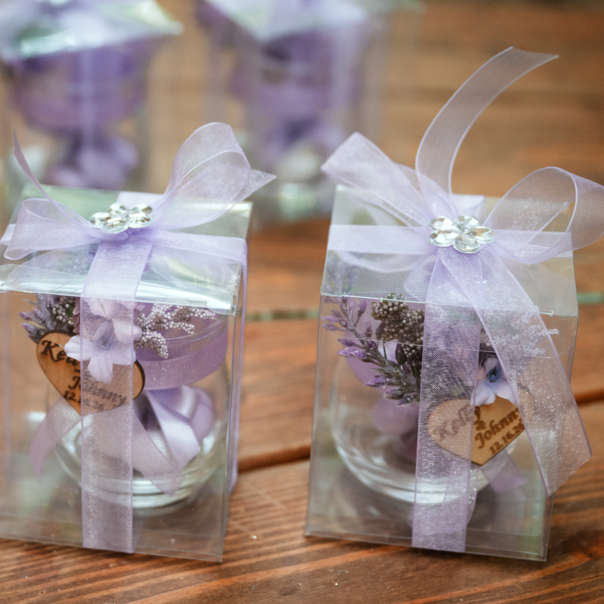Personalized Lavender Wedding Favors — Set of 12