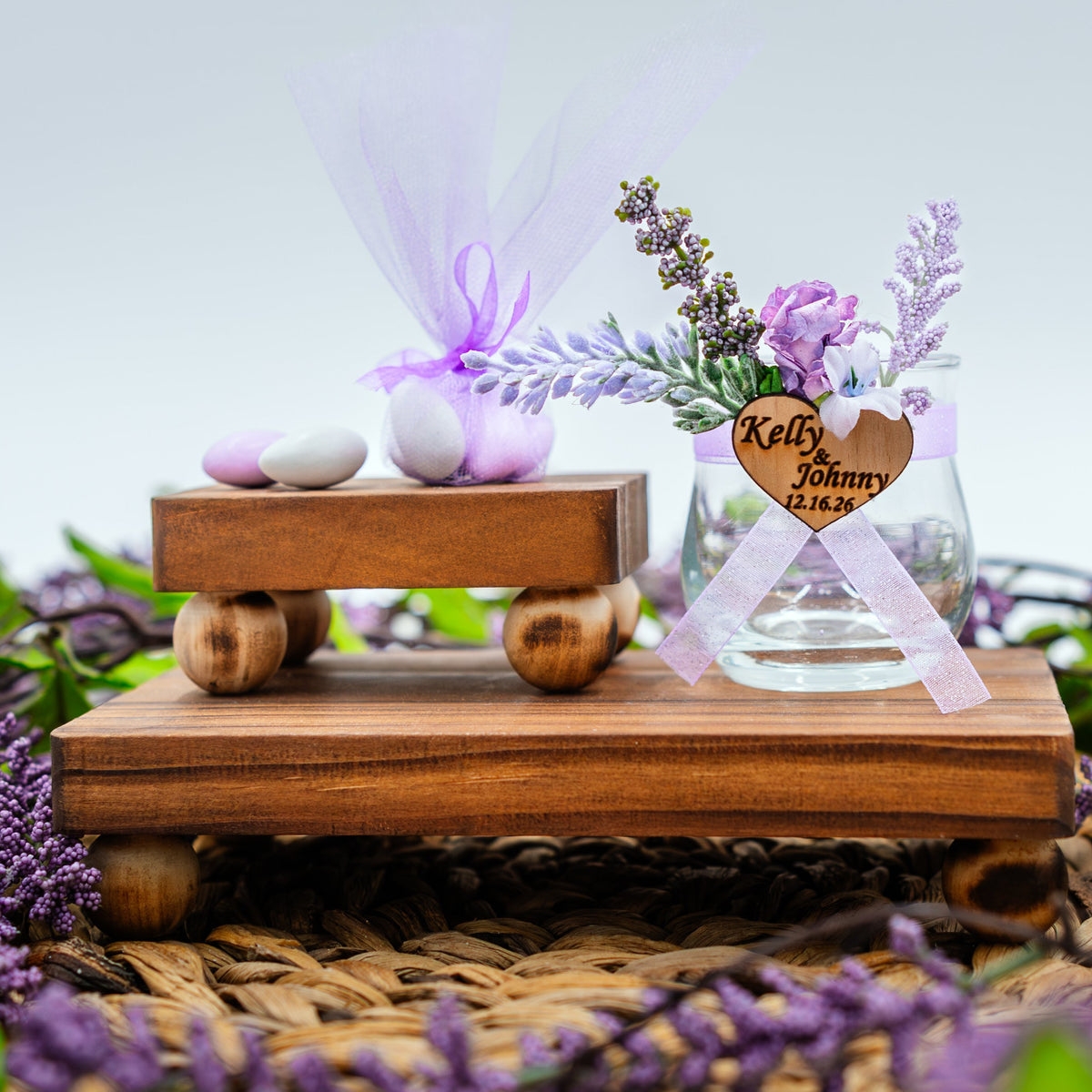 Personalized Lavender Wedding Favors — Set of 12