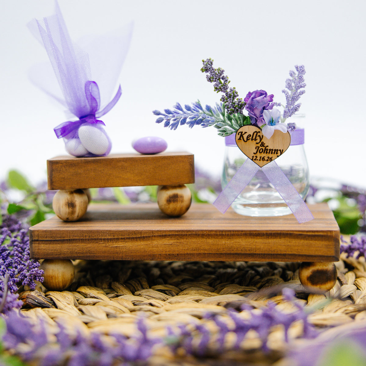 Personalized Lavender Wedding Favors — Set of 12