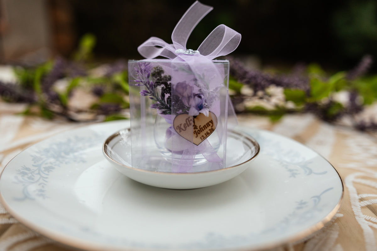 Personalized Lavender Wedding Favors — Set of 12