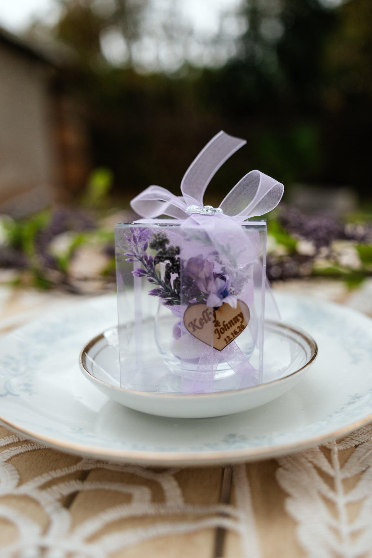 Personalized Lavender Wedding Favors — Set of 12