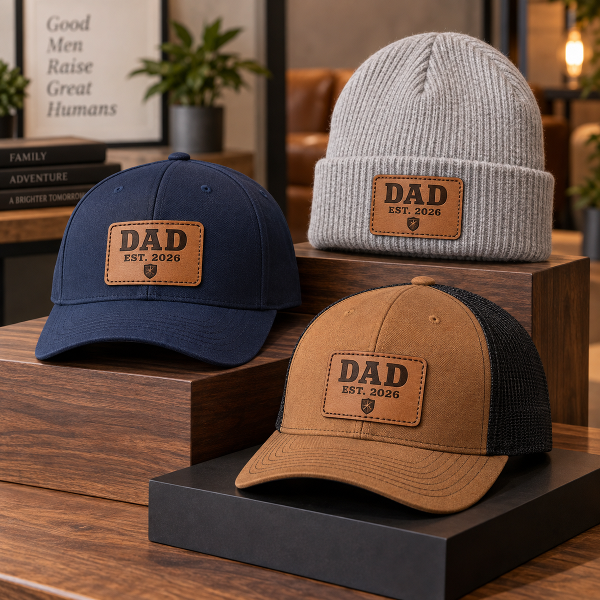 Dad Established leather patch hats