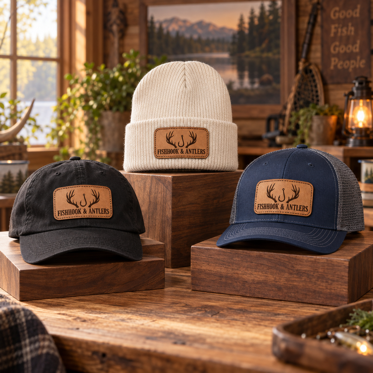 Duck Country leather patch hats