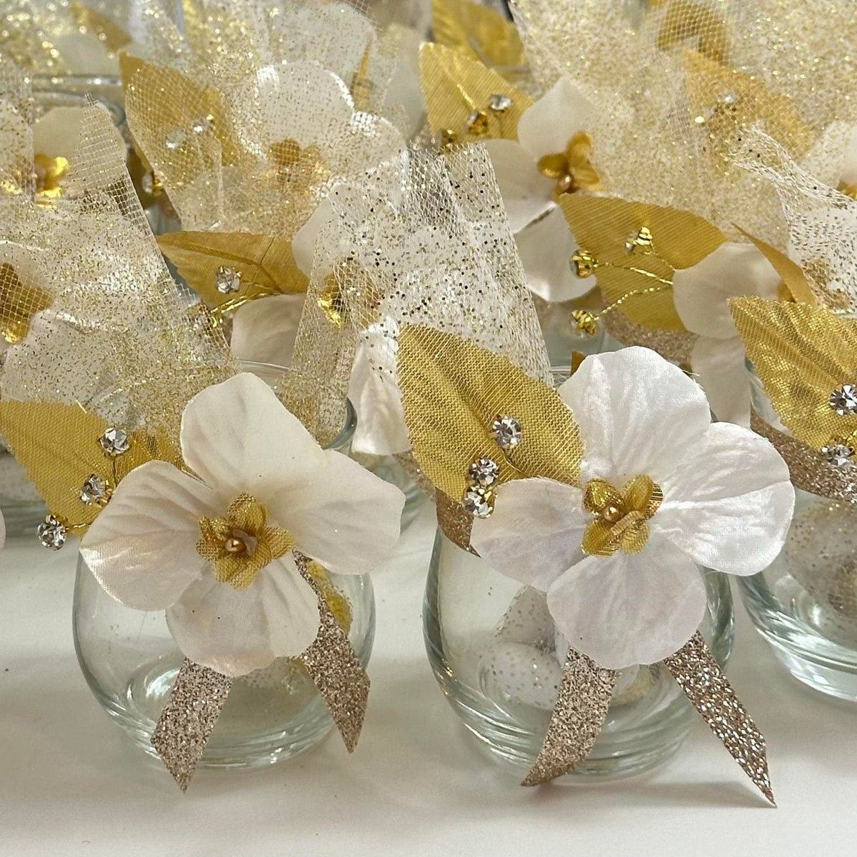 Personalized Pearl & Gold Wedding Favors professional product photo 2
