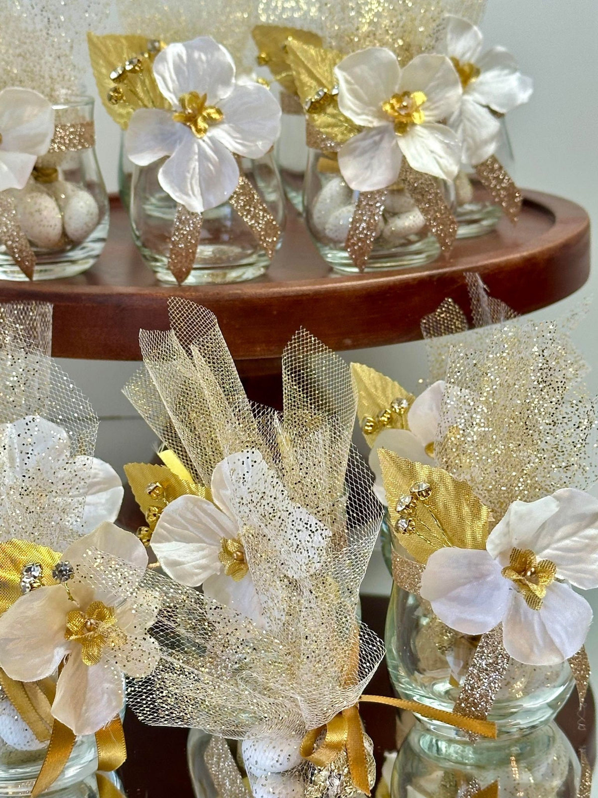 Personalized Pearl & Gold Wedding Favors professional product photo 4