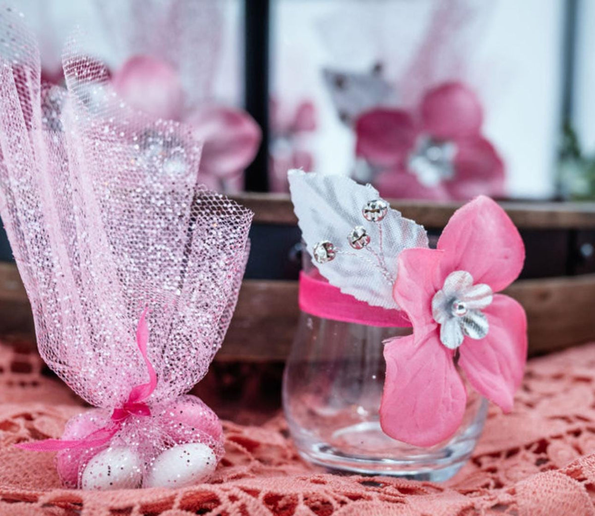 Personalized Shades of Pink Wedding Favors professional product photo 5