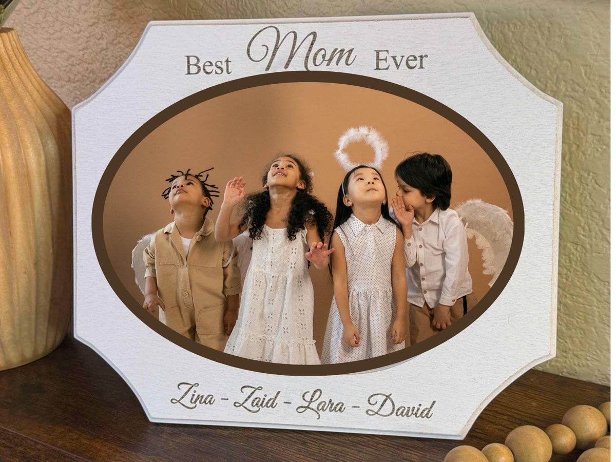 Personalized “Best Mom Ever” Wood Picture Frame
