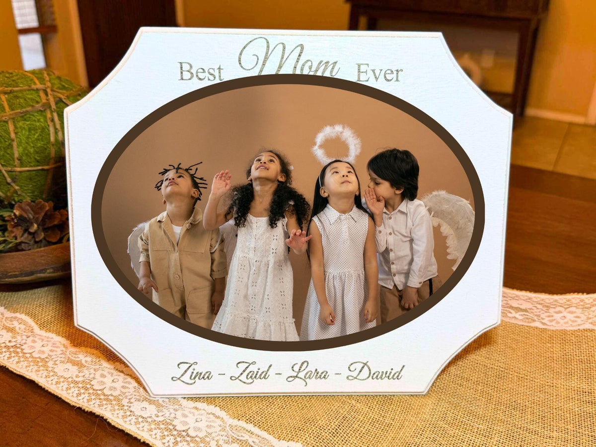 Personalized “Best Mom Ever” Wood Picture Frame