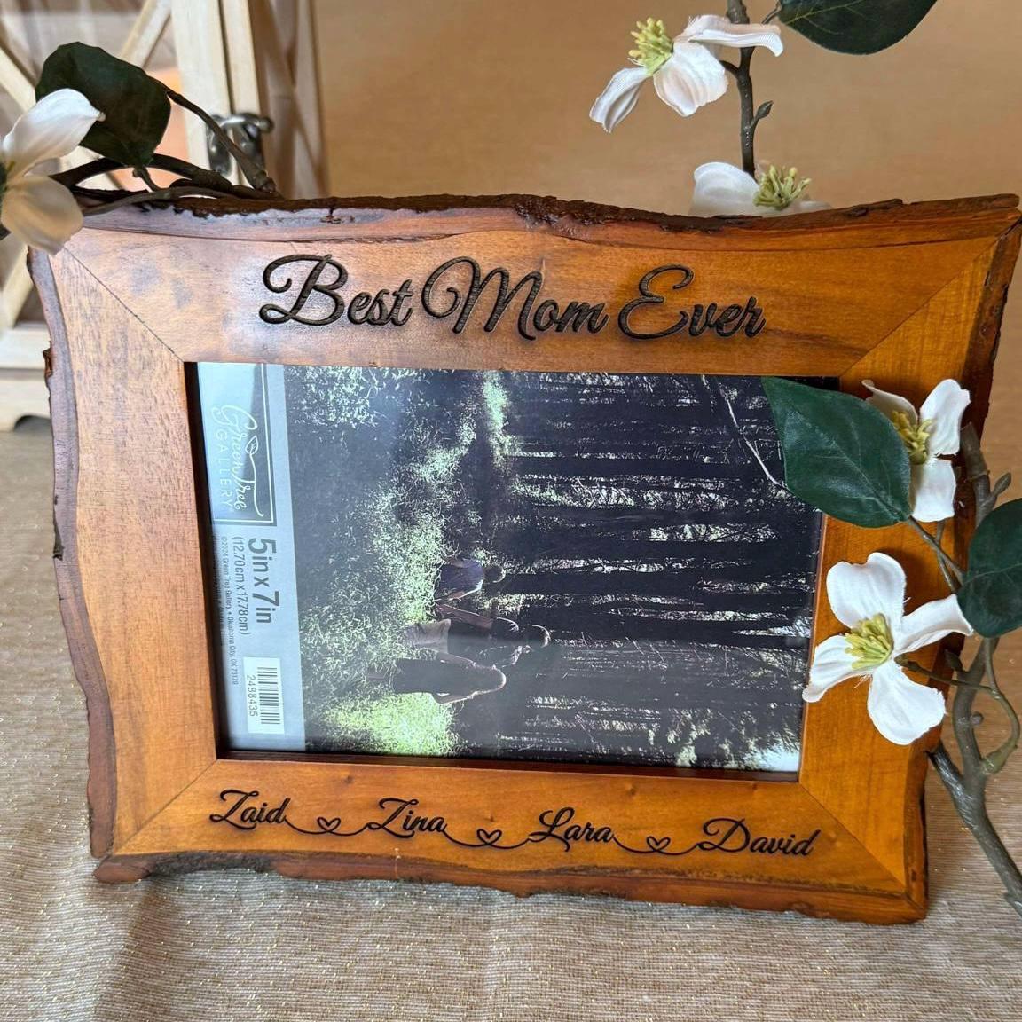 Personalized Real Wood Picture Frame for Mom