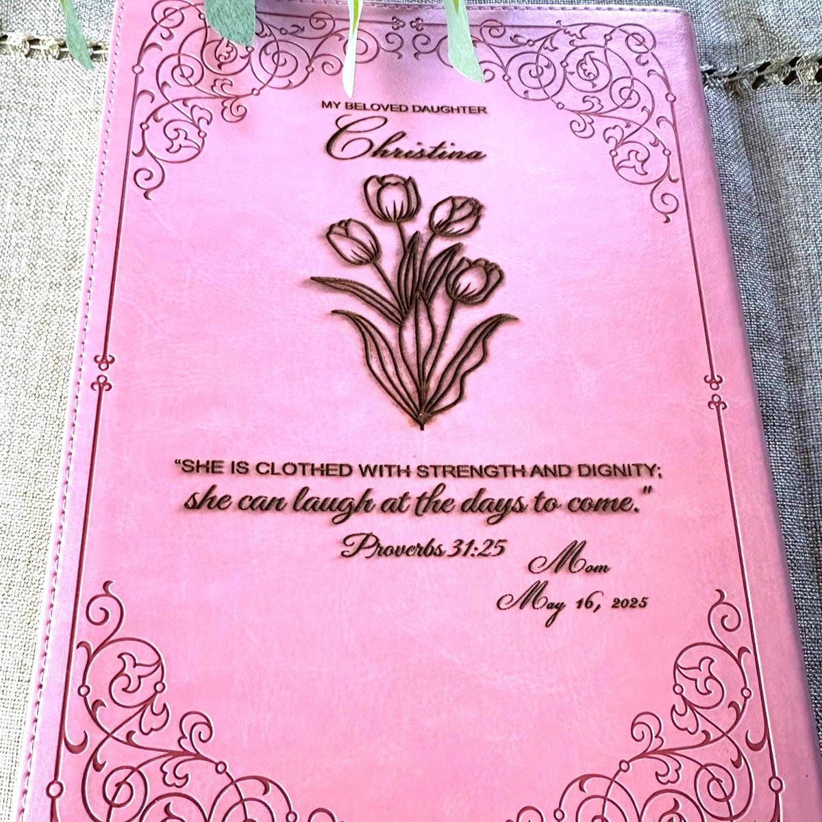 Personalized Pink KJV Bible – Giant Print
