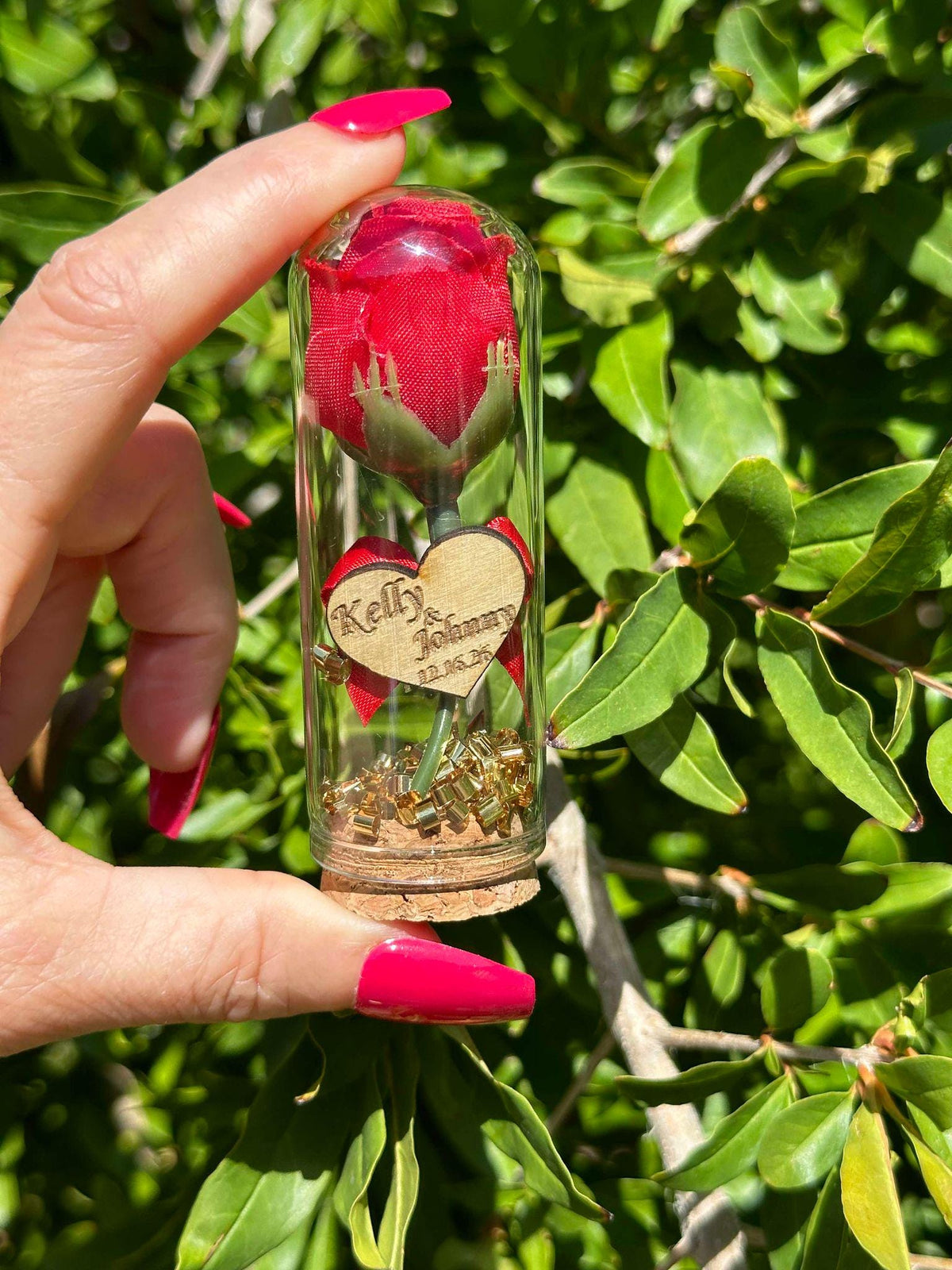 Personalized Red Rose Glass-Tube Favors professional product photo 2