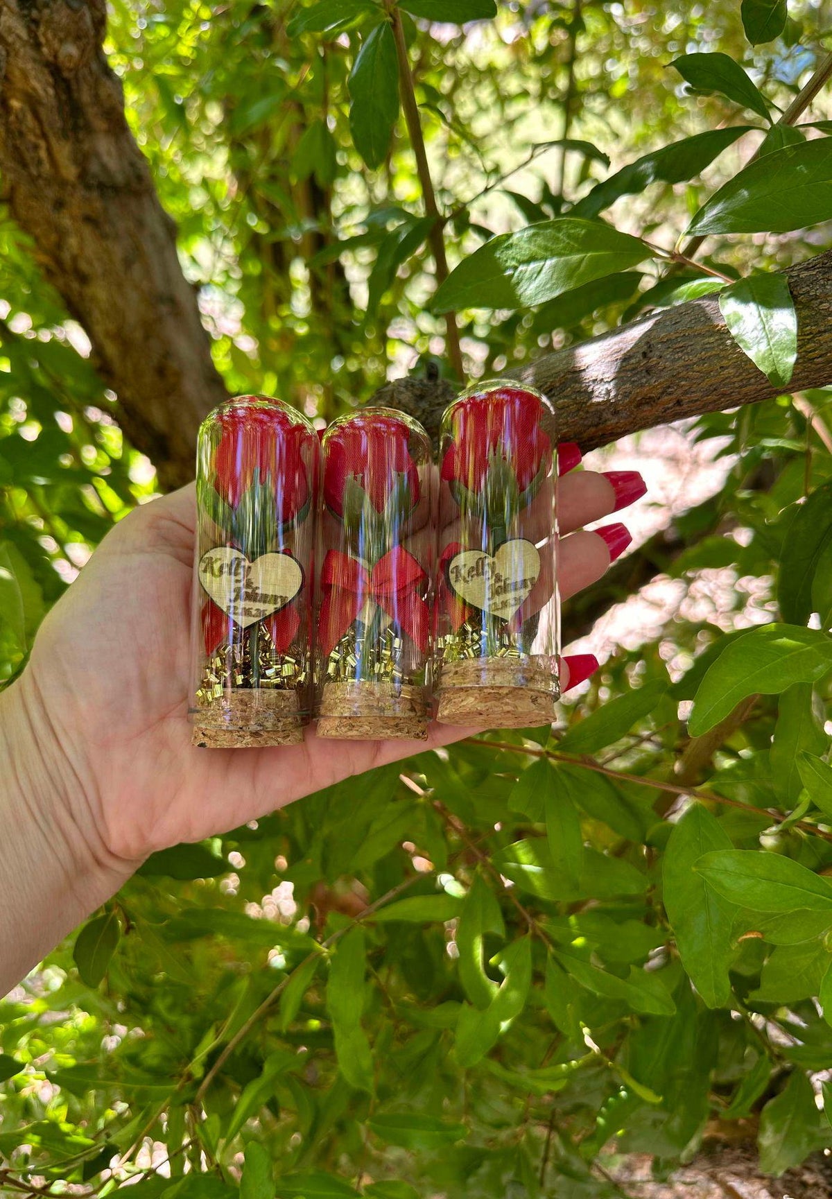 Personalized Red Rose Glass-Tube Favors professional product photo 1