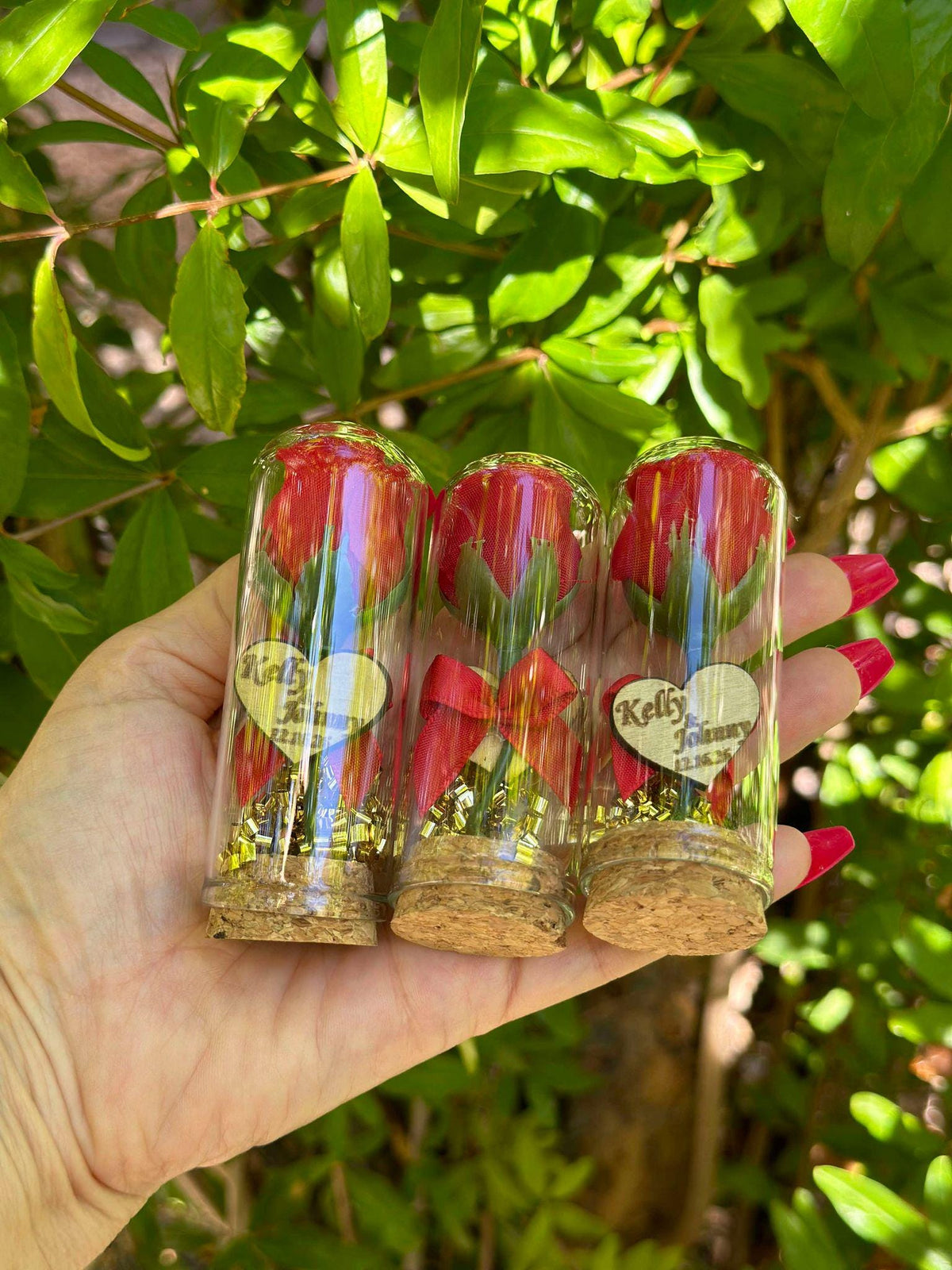 Personalized Red Rose Glass-Tube Favors professional product photo 4