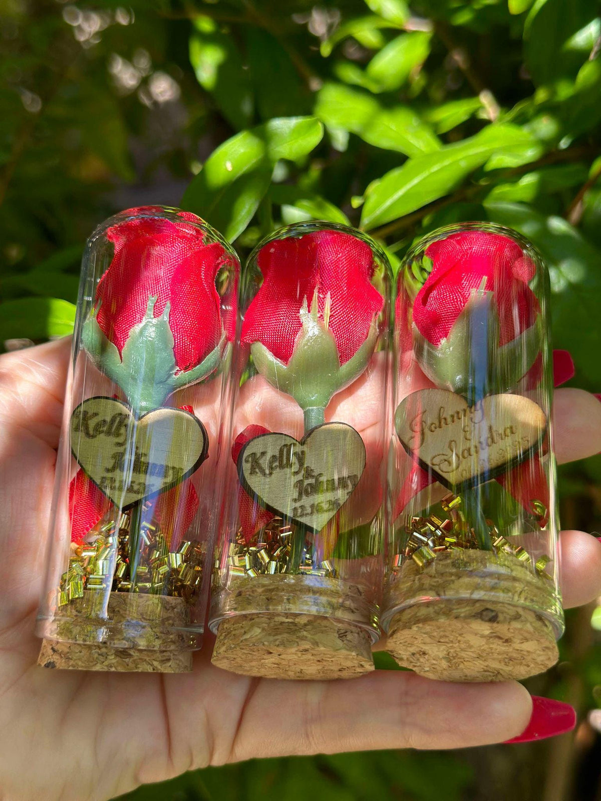 Personalized Red Rose Glass-Tube Favors professional product photo 5