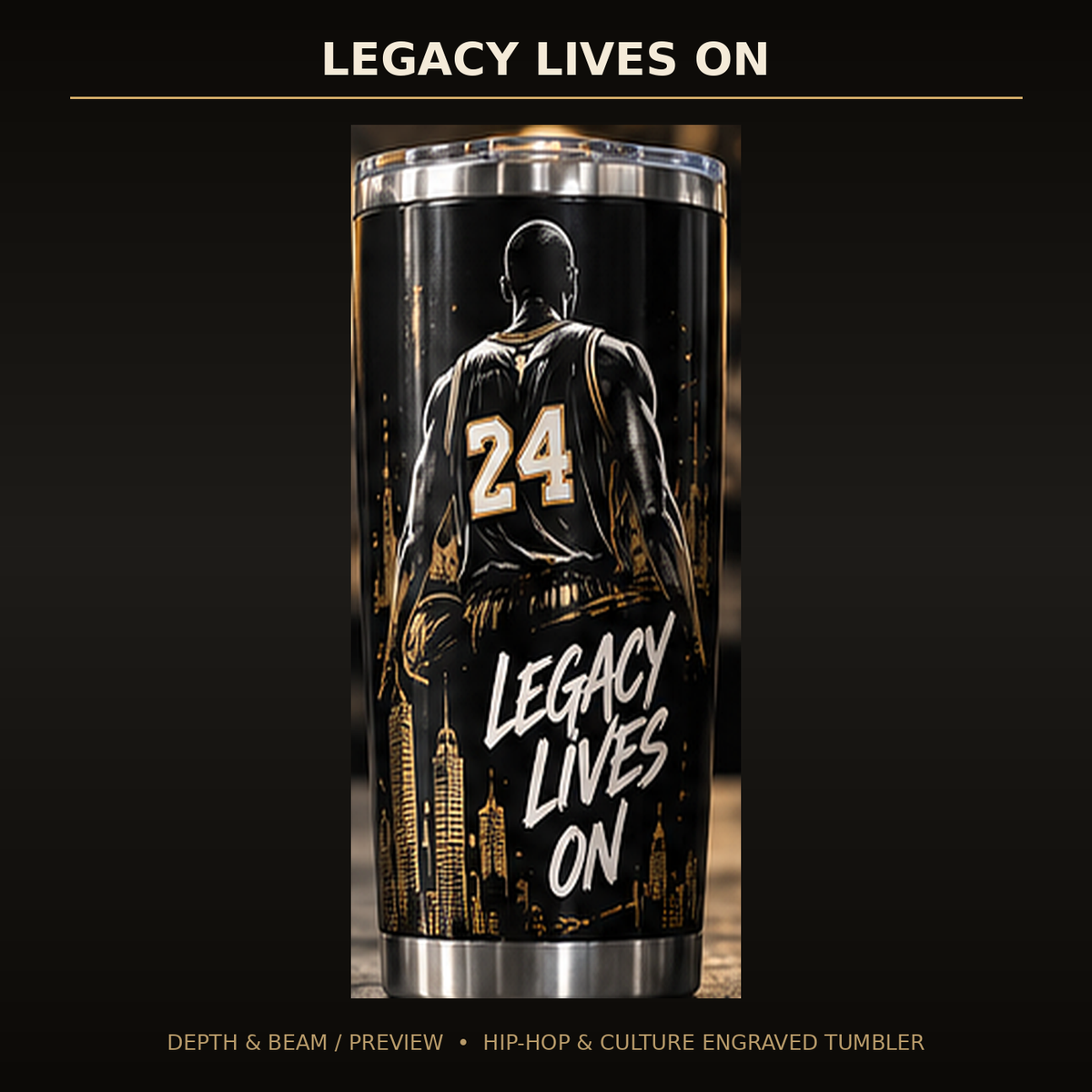 Legacy Lives On Engraved Tumbler complete front view