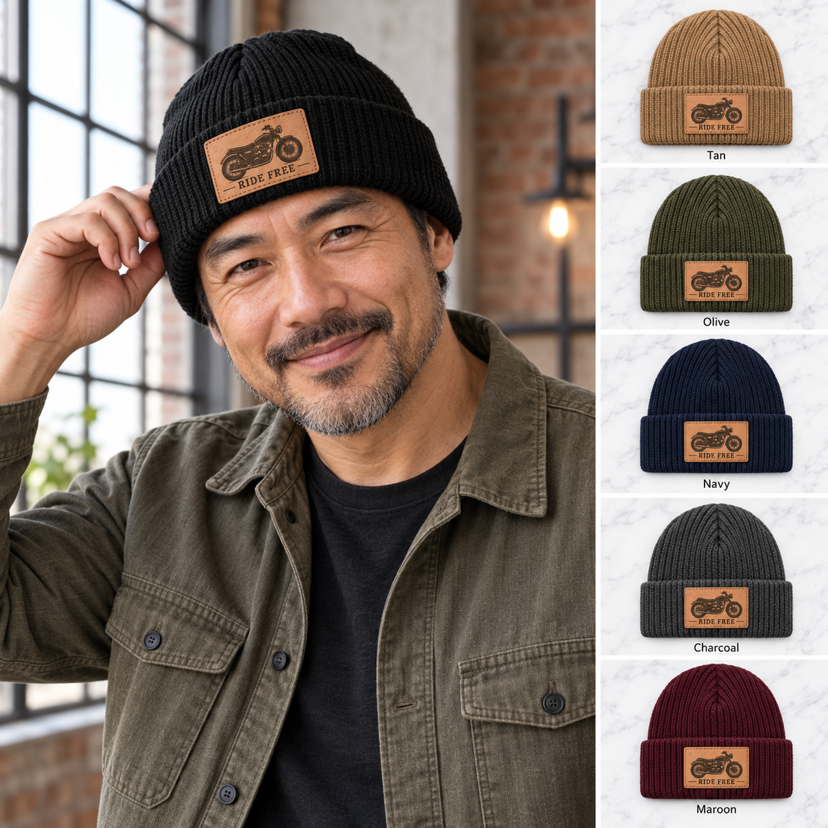 Ride Free Motorcycle beanie six-color gallery