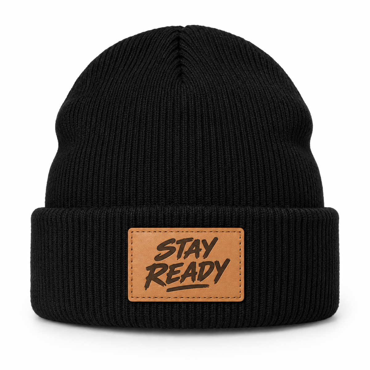 Stay Ready Streetwear leather patch beanie