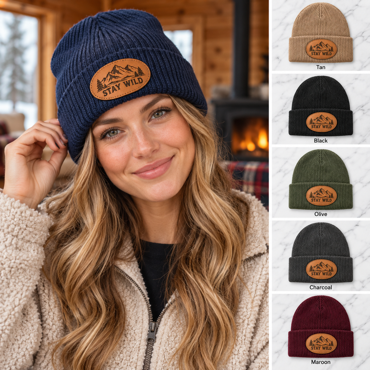Stay Wild Mountain beanie six-color gallery